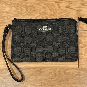 Coach Black and Gray Signature Wristlet